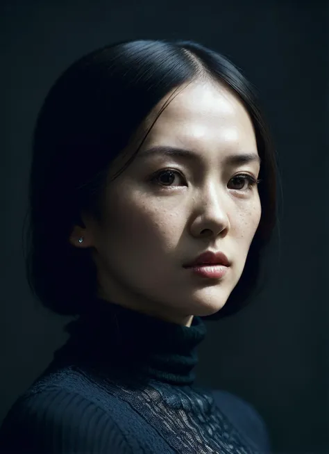 A stunning intricate full color portrait of (sks woman:1), wearing a black turtleneck, epic character composition, by ilya kuvshinov, alessio albi, nina masic, sharp focus, natural lighting, subsurface scattering, f2, 35mm, film grain, <lora:locon_zhangziyi_v1_from_v1_64_32:1.25>
