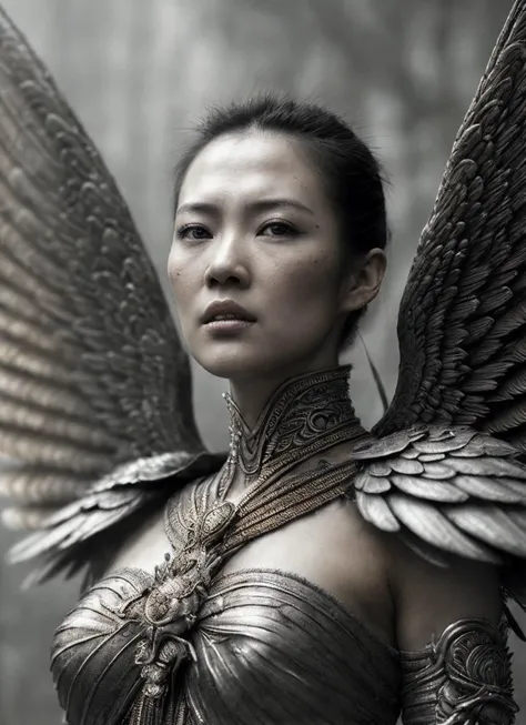 close up RAW photo of winged warrior sks woman, detailed textures, sharp focus, ultra high pixel detail, absurdres, cinematic, intricate, cinematic light, concept art, art station, realistic, movie scene, cinematic, high quality, craig mullins and wayne barlowe style, full colors, incredibly detailed, 4k, 8k, <lora:locon_irene_v1_from_v1_64_32:1.25>