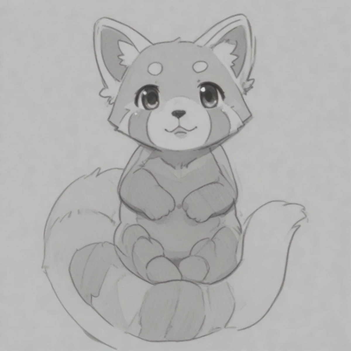 cute Red Panda, white background