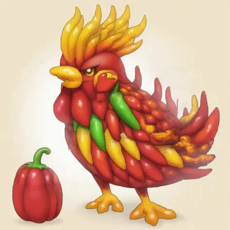 <lora:Fusion animal-000008:1>,fusion animal,The fusion of chili and chicken