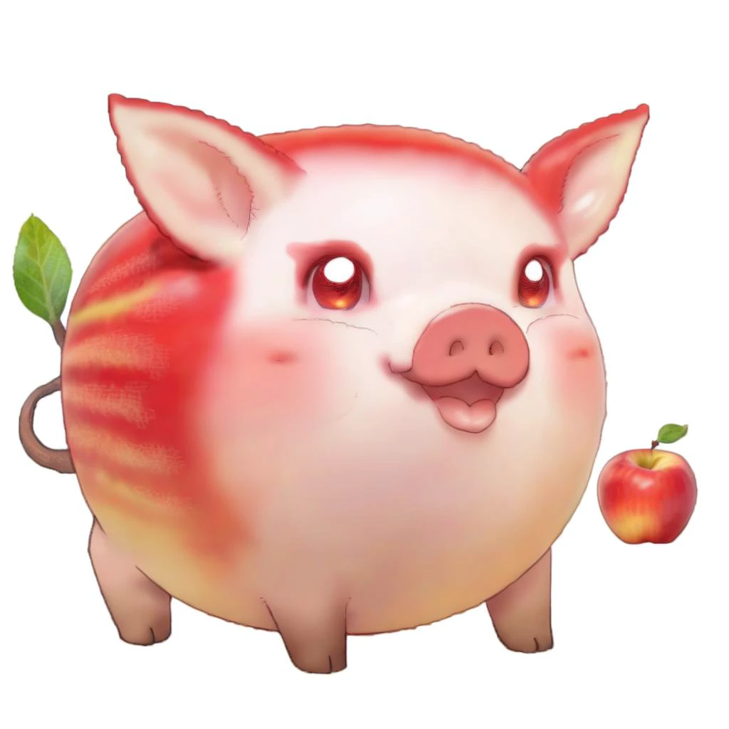 <lora:Fusion animal-000008:1>,fusion animal,The fusion of red apples and pigs,