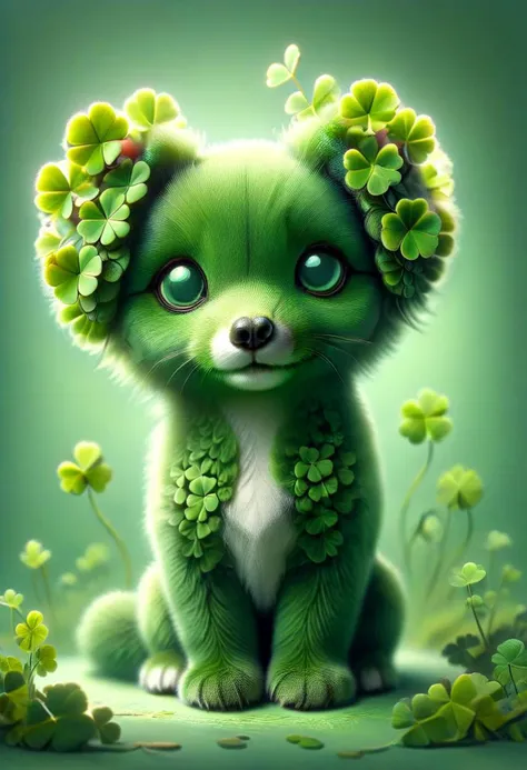 cute fictional animal four leaf clover,, (art: 1.3 ), digital art, intricate details, high quality, masterpiece, 4k, ,art, high quality, high detail,
,lovehandgesture,hkmagic