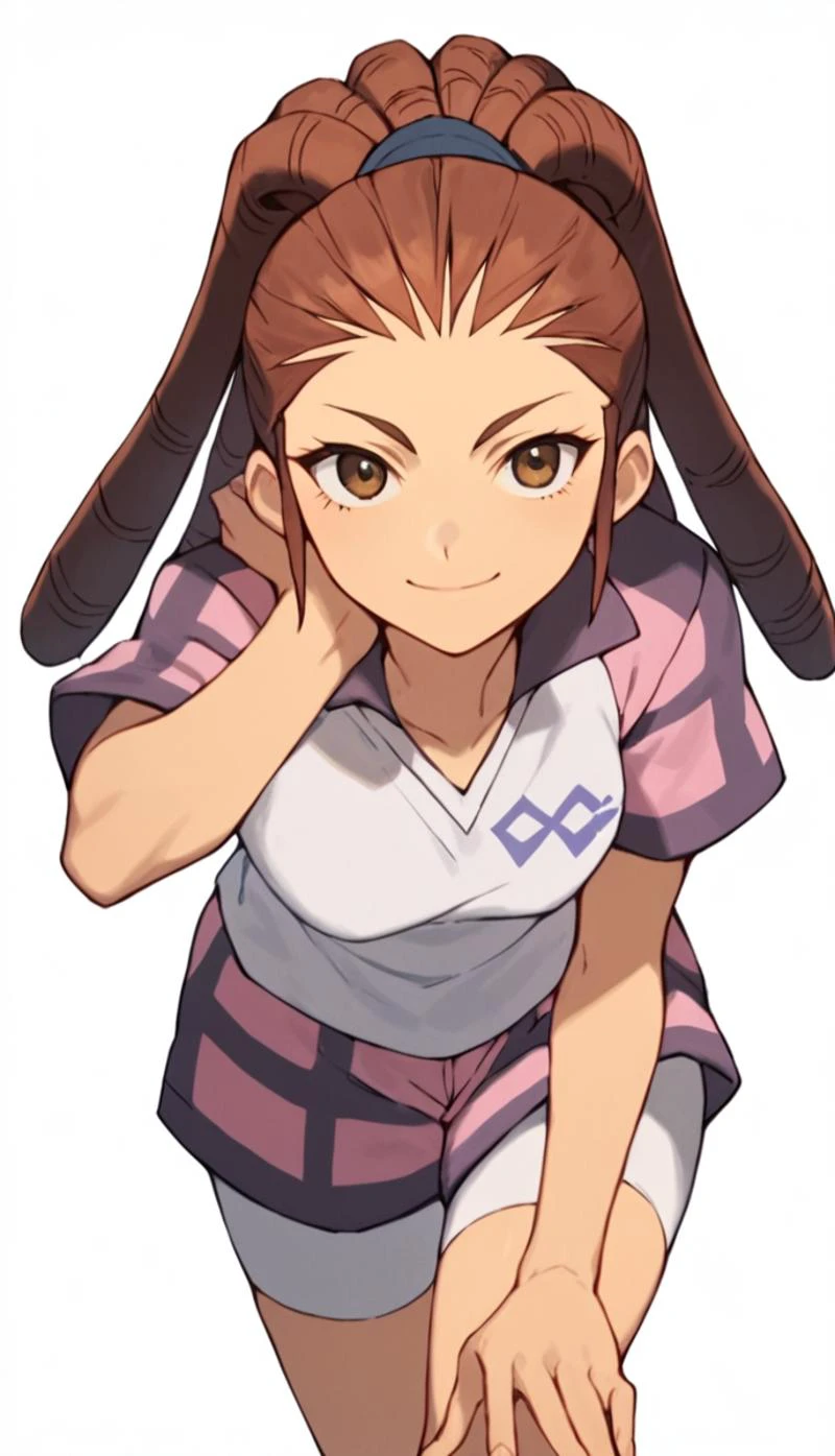 score_9, score_8_up, score_7_up, score_6_up, score_5_up, score_4_up, source_anime, 1girl, midou reika, dreadlocks, long hair, high ponytail, brown eyes, pose, leaning forward, smile, looking at viewer, <lora:Midou_Reika:0.8>, <lora:Smooth Anime 2 Style SDXL_LoRA_Pony Diffusion V6 XL:0.8>
