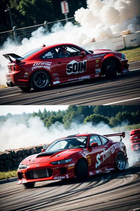 cardrifting, a car drifting on a parking lot, burn, smoke <lora:cardrifting:1.2>