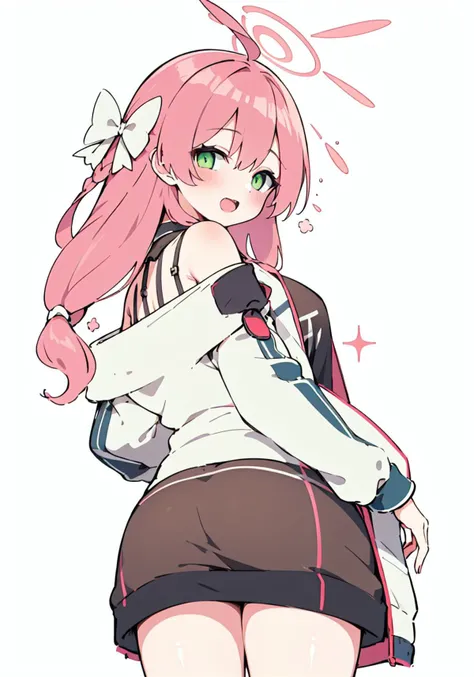 outfit-day-off date,1girl,solo,solo,halo,milf, blush, looking at viewer, open mouth,eyewear_hang,
masterpiece, best_quality, clear details,1girl, (from_behind) (looking_back),
white_background,simple_background <lora:char-eula:0> <lora:OUTFIT-bremerton_day-off_date-000008:1> <lora:char-hanako:1>