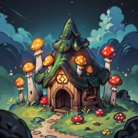 ((masterpiece,best quality)), absurdres,
<lora:Stylized_Setting_Mushrooms:1>, Isometric_Setting, Mushroom_Girl, mushrooms,
Mushroom house, magic, glowing,