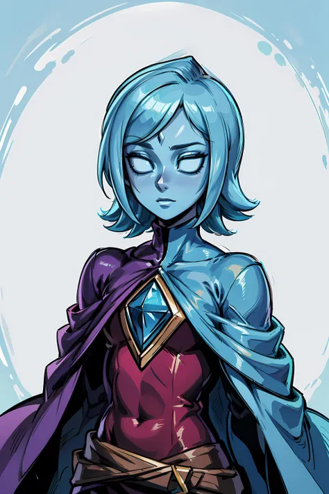 ((((sfw)))),  <lora:FiSS4:0.9> (((blue eyes, blank eyes, no pupils))), colored skin, blue skin, blue hair, body jewel, forehead jewel, forest background,
