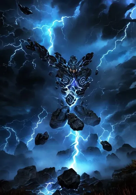 <lora:Storm_Atronach:0.8>, Storm_Atronach, thunderous wrath, electric fury, darkened skies, lightning strikes, deafening roars, torrential downpour, ominous tempest, copper skin, (magical, magnificent, masterpiece:1.3), (trending on CGSociety, trending on pixiv, contest winner:1.3)