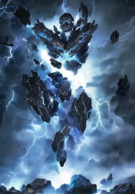 <lora:Storm_Atronach:0.8>, Storm_Atronach, thunderous wrath, electric fury, darkened skies, lightning strikes, deafening roars, torrential downpour, ominous tempest, copper skin, (magical, magnificent, masterpiece:1.3), (trending on CGSociety, trending on pixiv, contest winner:1.3)