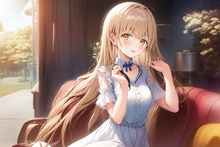 masterpiece, best quality, 1girl, solo, shiina mahiru, yellow eyes,