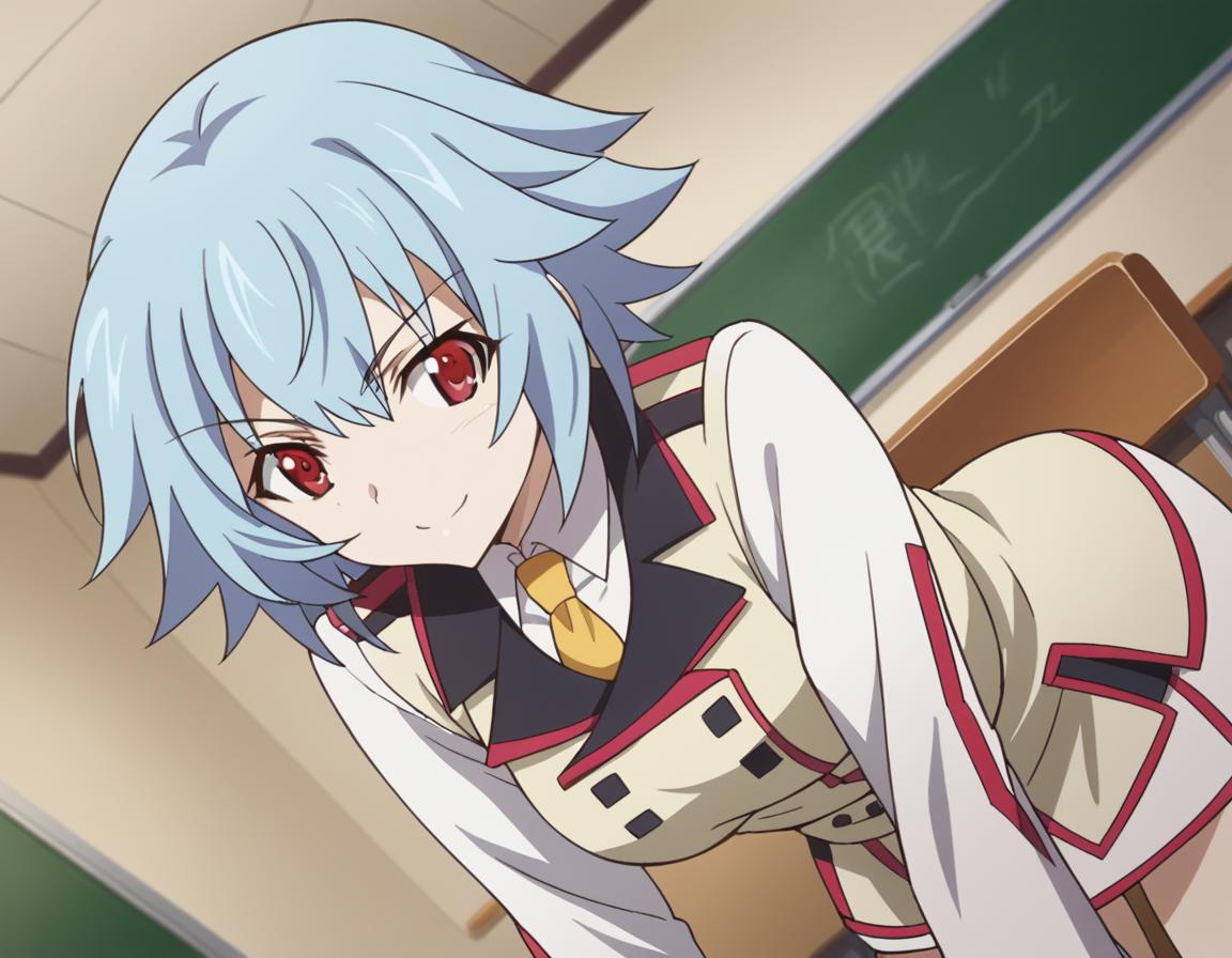 Anime image of a girl with blue hair and a white shirt - SeaArt AI