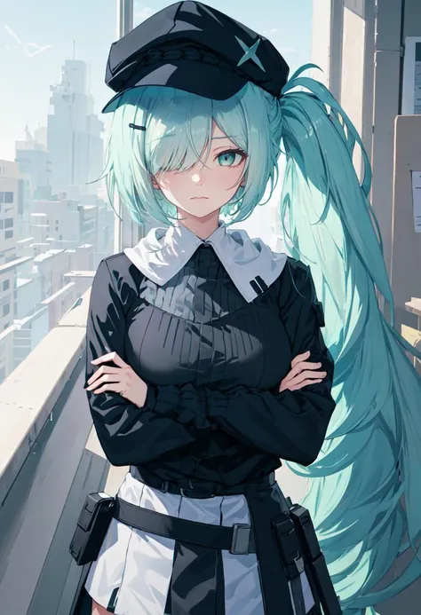 (safe:1.10), best quality, masterpiece, highres, solo, (hiyori_bluearchive:1.10), squatting, cowboy shot, looking at viewer, 27 <lora:hiyori_bluearchive:0.80>