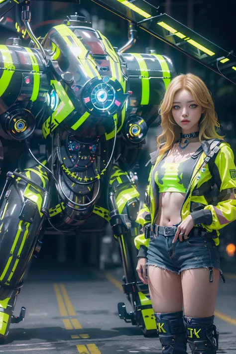 (extremely detailed CG unity 8k wallpaper,masterpiece, best quality, ultra-detailed, beautiful detailed eyes:1.2),best illumination, (best shadow, an extremely delicate and beautiful, bloom),
1gril,solo,yellow eyes,yellow hair,
neon_woman <lora:NeonWomanV1:0.5>
