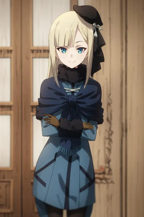 best quality, (masterpiece:1.2), detailed,
<lora:chara_FateLordElMelloi_ReinesEl-MelloiArchisorte_v1:0.9>, reines el-melloi archisorte,
1girl, solo, closed mouth, light smile,
blonde hair, blue eyes, long hair, blunt bangs,
blue dress, black beret, brown gloves, fur collar, black ribbon, blue scarf,
standing, looking at the viewer,
outdoors,