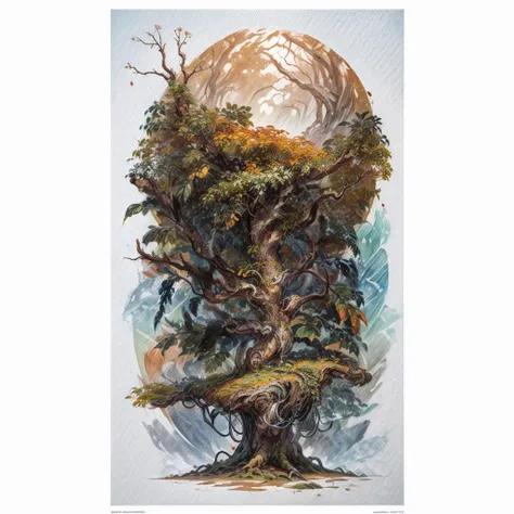 highly detailed masterpiece illustration of an ancient tree with thick leaves and twisted branches <lora:add_detail:0.7> <lora:epi_noiseoffset2:0.7>