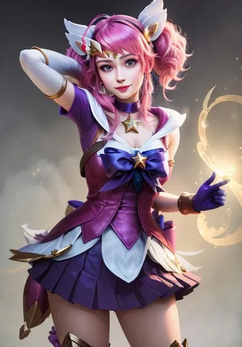 <lora:star_guardian_Lux:0.8>, star_guardian_Lux, solo, smile,, (masterpiece, best quality, absurdres, detailed, ultra-detailed:1.3)