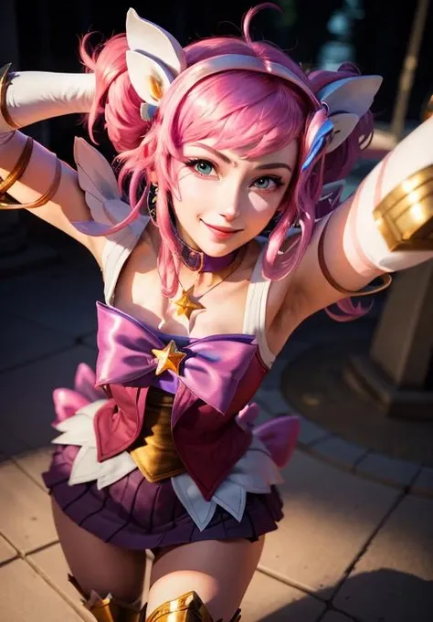 <lora:star_guardian_Lux:0.8>, star_guardian_Lux, solo, smile,, (masterpiece, best quality, absurdres, detailed, ultra-detailed:1.3)