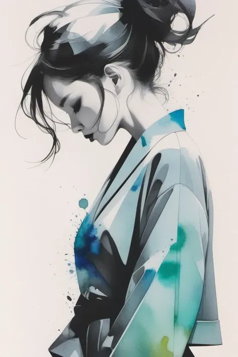 a dog,beautiful and aesthetic,the most beautiful form of chaos,elegant,a brutalist designed, Januz Miralles contemporary,watercolor,vivid color,