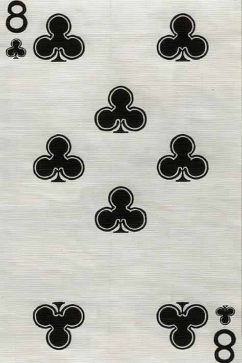 a playing card, (( 8_of_clubs ))