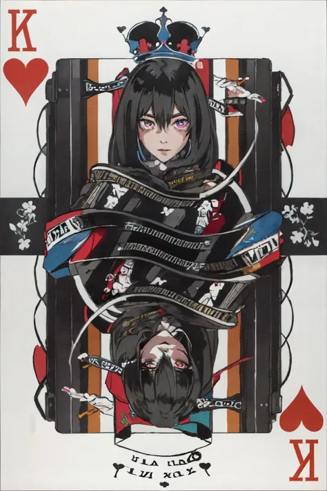 <lyco:Card_Deck_e16:0.9>blazon,coat_of_arms,king_of_hearts
(best quality, masterpiece, RAW photo,ultra-detailed:1.2), <lyco:GoodHands-beta2:1.0>,girls,  <lyco:Armorial-37:0.9>