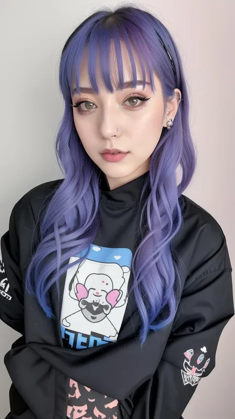 e-girl selfie, cute, 21 years old, pastel goth,