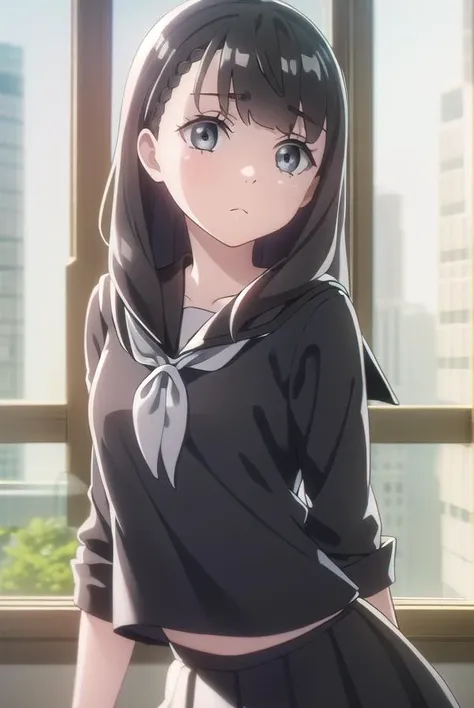 (masterpiece, highest quality: 1.2), alone, 1 girl, alone, panties,,blush,Sailor suit,blazer,your heather, smile, Mouth closed, View your viewers, Long black hair, head band, Earrings, Big Breasts, Medium Waist, Medium Hips, wide thighs, Embarrassing, Charm, smiling with her Mouth closed, Good move.., Excellent anatomy,panties,classroom,,Sailor suit,blazer,skirt, (((skirtめくり, I can see your pants))),Spread your legs,