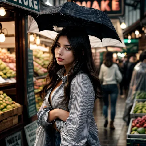(Seattle Pike Place Market, SFW, raincoat, long-sleeve striped shirt, skinny jeans, ankle boots, browsing the market stalls, early morning:1.35) Instagram_Influencer_107_By_Stable_Yogi
Faceshot_By_stable_yogi
Styler_Embedding_By_Stable_Yogi
<lora:Detail Blaster By Stable Yogi:0.5>
(center_parted_long_wavy_hair)