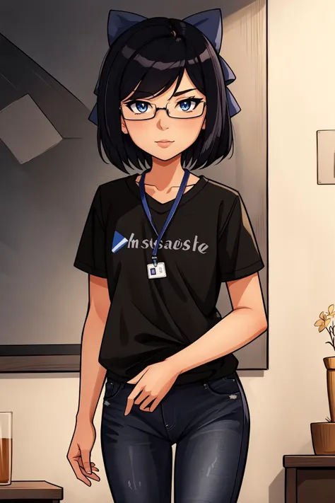 (masterpiece, best quality),  intricate details, 8k, artstation, wallpaper, official art, splash art, sharp focus,
1girl,    <lora:aChanHololiveLogo_v2:0.8> a-chan, black shirt, logo, id card, jeans, 
 <lora:Caricature_by_vizsumit:0.8>  caricature,