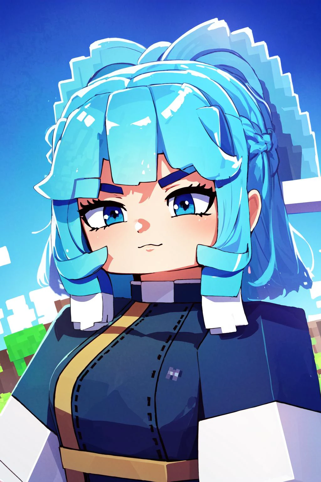 (masterpiece, best quality), intricate details, 8k, artstation, wallpaper, official art, splash art, sharp focus,
1girl,
<lora:mcnsfw_3597:0.8> mcnsfw, square head, minecraft, blocky, <lora:koboKanaeruVtuber_kobo:0.8> kobo, kanaeru, kobo_kanaeru, white hair tips, light blue hair,