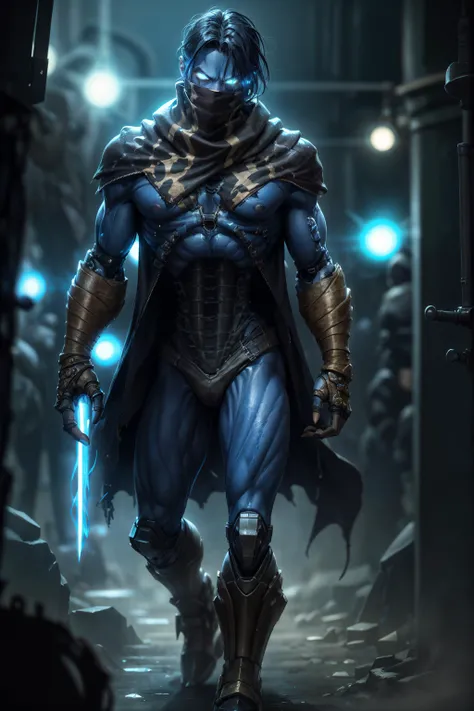 (Cinematic Photo:1.3), (Ultra detailed:1.3) photo of (perfect (cyborg:1)), detailed face, (epic realistic, hdr, intricate details, hyperrealistic, cinematic), detailed, (photo realistic, dramatic, sharp focus, 8k), (highly detailed:1.4), sharp focus, (detailed cyberpunk outfit:1.2), (detailed cyborg:1.2), (detailed cyberpunk background:1.2), (cyborg clothing parts:1.2), (extreme detailed robotic mechanical arm:1.3), (cyborg parts:1.2), wearing a black (cyberpunk trench coat:1.2), soul reaver, glowing parts, (chrome parts:1.2), (holding the soul reaver:1.2), wearing neck gaiter, <lora:raziel:0.5>, crowd of people, (mechanical wings:1.1)