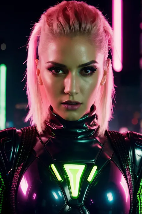 art by Ludwig Meidner, Unique thicc Malaysian [Lorelei Lee:Cyborg:2], fantasy, ethereal, fluorescent yellow aura Hyperpunk, Selective focus, HDR
