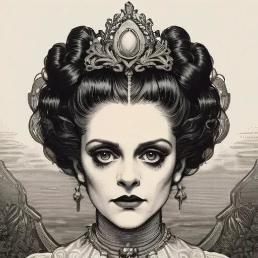 Create an 8K UHD black and white etching inkpen drawing with an emphasis on using the blackest color to depict In the foreground, Sir John Tenniel's drawn version of the (Queen of Hearts as an old woman with a giant face compared to her body:1.6), (with blood stains on her face, threatening Alice:1.8). The Queen should be rendered with bold lines and shading, capturing the menacing and imposing nature of the character. Her oversized face should be depicted with exaggerated features, emphasizing her anger and aggression. She's screaming "Off with her head". The style should evoke the whimsy of Sir John Tenniel and the surreal nature of Lynd Ward, capturing the mysterious and otherworldly atmosphere of the fortress. (The scene takes place in the inner courtyard on a crocket field. The view is large. :1.5)
The scene takes place on a crocket field. There are some pink flamingos in the background. The structures should be meticulously detailed, seamlessly blending modern technology with ancient stonework. The countless doors lining the labyrinthine corridors should be rendered with intricate lines and bold cross-hatching, creating a sense of depth and mystery.
(Pay careful attention to the use of the blackest ink to create depth and contrast, enhancing the enigmatic nature of the liminal space. The overall composition of the image should be balanced and harmonious, with Alice positioned in the center of the scene, surrounded by the intricate details of the fortress and the menacing presence of the Queen of Hearts.:1.8)
Maintain the same artistic technique, creating a visually captivating and dreamlike narrative. The combination of modern and medieval elements should add to the sense of wonder and intrigue as Alice explores the endless possibilities within the Fortress of Doors, while the inclusion of the oversized and menacing Queen of Hearts adds a sense of danger and excitement to the scene. The image should evoke a sense of timelessness and nostalgia, transporting the viewer to another era and capturing the essence of an old engraving while also showcasing the unique and imaginative subject matter.
<lora:SDXL_Kr355e_v1:0.3> Inkdrawing,<lora:add-detail-xl:1>, <lora:itoStyleLycoris:0.4>, <lora:Gustave Dore Style:0.8> Gustave Doré Style page