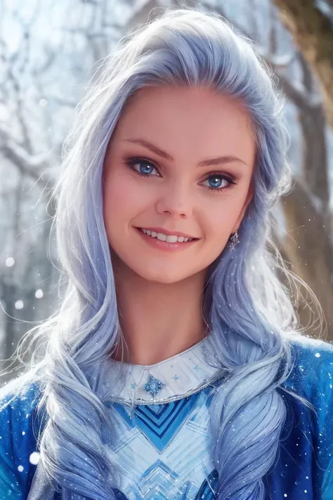 headshot, Elsa from Frozen, Disney, blue Elsa dress, white hair, smile, iced castle, snowy, soft colors, bokeh, masterpiece, high quality, (high detailed skin:1.1)
<lora:lieke_martens_lora_v01:1> l1k3