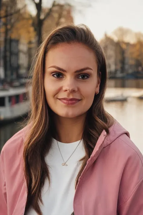 face closeup, headshot, a woman in a pink jacket is posing for a picture, Amsterdam, soft colors, bokeh, masterpiece, high quality, (high detailed skin:1.1)
<lora:lieke_martens_lora_v01:1> l1k3