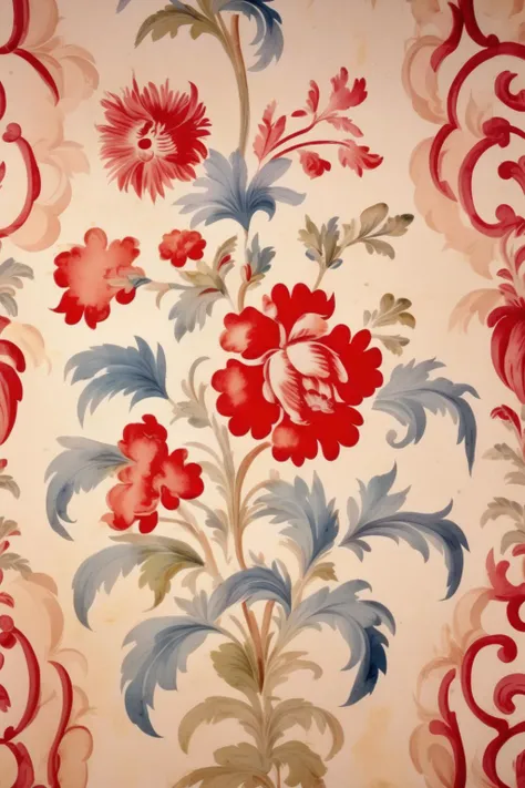 <lora:Anna Maria Garthwaite Style:1>Anna Maria Garthwaite Style - watercolor of an antique wallpaper design romantic
