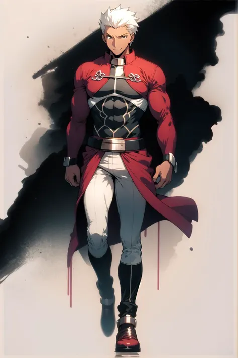(detailed:1.3),full body,
<lora:shirou:1>,emiya_shiro,dark skin, smirk, <lora:Ink scenery:1> ,white background, ink,
Ultra-detail,(highres:1.1),best quality,(masterpiece:1.3),cinematic lighting,
