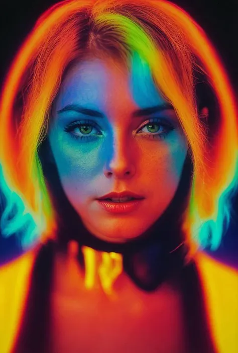 Psychedelic Color slide projected over a (27 yo American woman), (dark Jungian psychological imagery)(key lighting, f1.8 50mm lens medium format camera)(style of [Vogue | Saturday Evening Post | Rolling Stone])(post-processing: .25 unsharp mask, S curve, dodge and burn, mid-level contrast, dark edge vignette) <lora:BetterHands:1> <lora:EmotionSliders:2> <lora:Film-Grain:0.4> <lora:skinny_new_skin:0.3> <lora:back-front_lighting:0.4> <lora:ContrastControl:2> <lora:DepthOfFieldSliders:0.4><lora:HDhelper:0.4 <lora:HairLengthSlider:0.6> <lora:up-down_lighting:0.5>