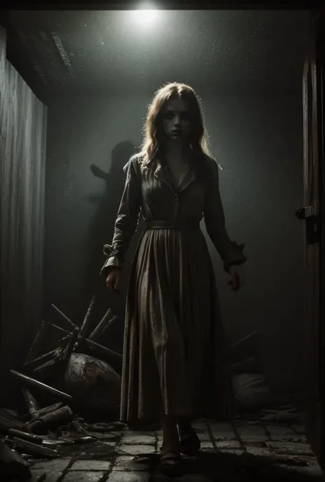 (((Colorful costume long dress)))((clothed 27 yo Marilyn Johansson))((running outside)((( props in background [old west town | haunted mansion | fisherman warf | WWII european village | moon landscape])))((eerie sunset lighting))((something spooky  looking out from mirror)(deep emotions)(Hitchcock inspired)(Twilight Zone)(deep esoteric qlipoth metaphysical meaning)(Annie Leibovitz photo spotlight)((hyper-Creative((Photo Masterpiece 8k wallpaper [Verb | adjective | superlative])))BREAK(dodge and burn, corner edge darken vignette)((exposure POP!!!) hdr extremely intricate, High (Detail:1.1), Sharp focus, dramatic cinematic light, 8k textures, elegant, ((((cinematic look))))breathtaking, insane details
<lora:epiC35mm:0.8> epiC35mm 
<lora:LCM_1-5:0.7> 
<lora:Saturation:2.3>  
 <lora:EmotionSliders:-2>  
<lora:up-down_lighting:-0.9> 
<lora:back-front_lighting:-0.9>
<lora:horror_slider_v7:0.8>
 <lora:DepthOfFieldSliders:0.6> 
<lora:Film-Grain:0.6> 
<lora:HDhelper:0.7>  
<lora:up-down_lighting:0.8>