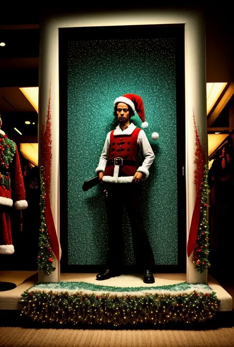 9((Hypersurrealistic Mall store [Hot Topic | Abercrombie 
| Spencers | Sharper Image] window display))BREAK((((Christmas 
time decorations)))BREAK((commercial carpet)))((Creative((Photo Masterpiece 8k wallpaper [Verb | adjective | pronoun])))BREAK(dodge and burn, corner edge darken vignette)((exposure POP!!!) hdr extremely intricate, High (Detail:1.1), Sharp focus, dramatic cinematic light, 8k textures, elegant, ((((cinematic look))))breathtaking, insane details))  <lora:Details-Slider:0.5> <lora:ExposureControl:0.7>  <lora:LCM_1-5:0.6> <lora:up-down_lighting:2> <lora:ColorTempSliders:3><lora:DepthOfFieldSliders:0.5> <lora:epiC35mm:0.3> <lora:HDhelper:0.6>  <lora:back-front_lighting:-2> <lora:ContrastControl:1.8> <lora:CuteHorrorSlider:0.9> <lora:Saturation:1.1>