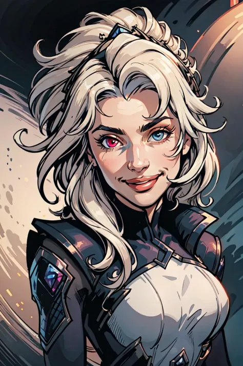 (masterpiece, best quality), intricate details,
1girl, <lyco:Ashe_LoL-000013:0.8>ashe \(league of legends\), 1girl, black dress, detached sleeves, hooded cape, white hair, long hair,
upper body, looking at viewer, portrait,
<lora:highV2.2:0.5> sgnjd\(a\), , araki hirohiko (style), , open mouth, , smile,, blood,,