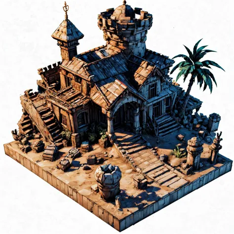RAW photo, 8k uhd, Analog style, (Masterpiece, Best Quality, Highres:1.3), dramatic, cinematic, BREAK,
(Isometric perspective:1.4) (Pixar style:1.2) (3D model render:1.3) of little (intricate:1.2) (ancient elven beach ruins:1.32), (deck chair, stairs, (palms:1.26), (car, rocks, sand (castle:1.11):1.1):1.1), (fence:1.02), ((overgrown:1.07) desert, sand, well, (campfire:1.15):1.05), ((white background:1.1), solid background, global illumination, raytracing, modeling, HDR, octane render, unreal render, miniature:1.2), (hyperdetailed, absurdres:1.1), BREAK,
<lora:more_details:1.0>