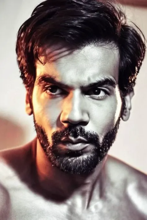 DJ AM Villanueva a man <lora:rajkummar-rao_DJ-AM:1> as boxer, shirtless, realistic body,