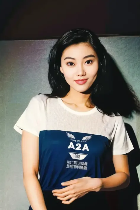 8k, best quality, ultra realistic,(photorealistic:1.37),high res,1girl, (t-shirt:1.8),(floating hair:1.2), (skindentation), (professional lighting),(huge breasts:1.2),ultra-detailed,(shiny skin:1.3),(plump:1.25), (blouse:1.35), (light particles, lens flare, glowing particles:0.6),(dynamic pose:1.15), specular lighting, soft lighting, sunlight, looking at viewer, (small head:1.47), pureerosface_v1,  <lora:lijiaxin:1>