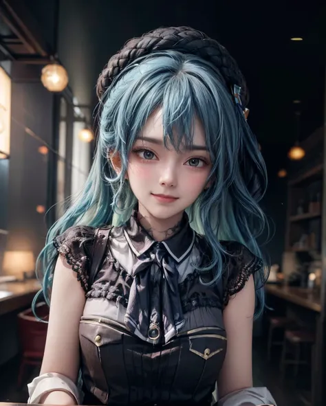 best quality, masterpiece, portrait, a photography of a beautiful girl, detailed face, naughty smile, (blush:1.2), blue hair,
<lora:hoshimachi_suisei_v1:0.9> sui1, best quality, intricate details, <lora:add_detail:1> sui2, 1girl, solo, one side up, hoshimachi suisei,
<lora:pureInnocentGirl_v10(Pure_Innocent_girl):0.5>, Pure_Innocent_girl,|} pureerosface_v1:0.125, (upper body,cowboy shot), pov, (((depth of field))), pale and lustrous skin,