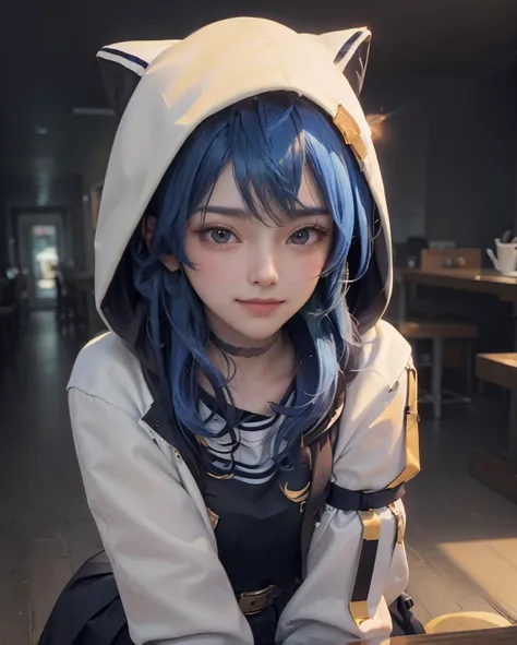 best quality, masterpiece, portrait, a photography of a beautiful girl, detailed face, naughty smile, (blush:1.2), blue hair, random background,
<lora:hoshimachi_suisei_v1:0.9> best quality, intricate details, <lora:add_detail:0.8:INA> sui3, hood up, hoshimachi suisei, solo, white jacket, animal hood, white socks, open jacket, pleated skirt, black skirt, black sailor collar, black choker, school uniform, black shirt, puffy long sleeves, hoshimachi suisei, (flat chest, small breasts), teen age, detailed face, (slim, athletic_body), (film_grain:1.1),
<lora:pureInnocentGirl_v10(Pure_Innocent_girl):0.5>, Pure_Innocent_girl,|} , (extremeface closeup), pov, (((depth of field))), pale and lustrous skin,
vivid,detailed, realistic, beautiful, stunning lighting, stunning reflections, ,