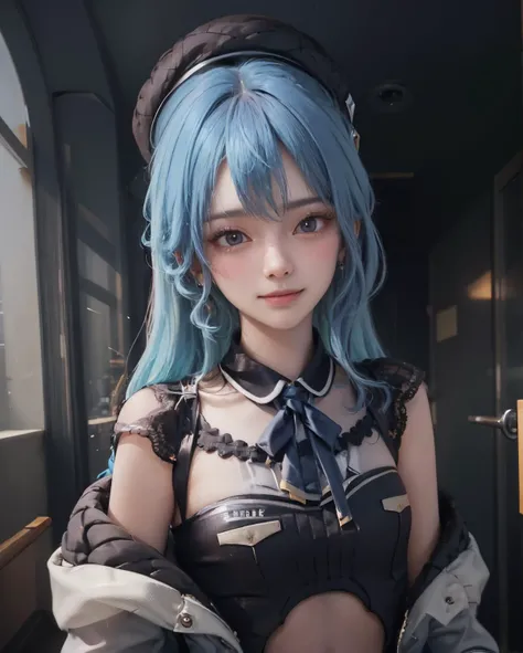 best quality, masterpiece, portrait, a photography of a beautiful girl, detailed face, naughty smile, (blush:1.2), blue hair, random background, 
<lora:hoshimachi_suisei_v1:0.9> best quality, intricate details, <lora:add_detail:0.8:INA>  hoshimachi suisei, (flat chest, small breasts), teen age, detailed face, (slim, athletic_body), (film_grain:1.1),
<lora:pureInnocentGirl_v10(Pure_Innocent_girl):0.5>, Pure_Innocent_girl,|} pureerosface_v1:0.125, (extremeface closeup),  pov, (((depth of field))), pale and lustrous skin, 
vivid,detailed, realistic, beautiful, stunning lighting, stunning reflections, , Cutout bikini top,