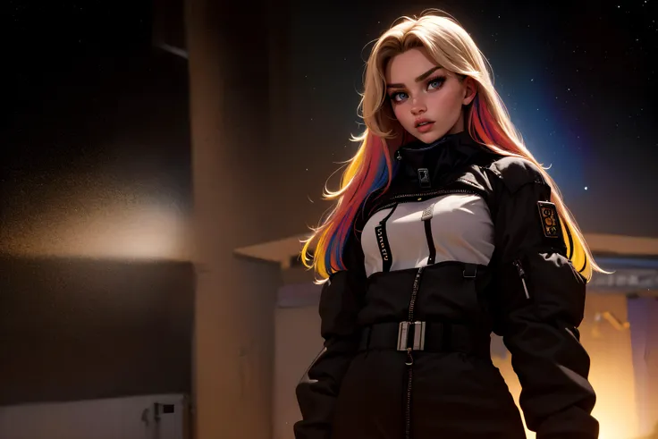 16K, Best Quality, High Quality, Highres, Masterpiece, Ultra Detailed, (medium full shot:1.5) (rule of thirds:1.5), embedding:ViciousFamily\DV_S3_Milly_Vicious is a (beautiful 20yo woman:1.1), (solo:1.3), perfect skin, looking at viewer, perfecteyes eyes, long (multicolor:1.2) hair, wearing a spacesuit in a spaceship in space, Fashion Photography, Glamour Photography, Hyperrealism Style, Hypermaximalist, embedding:Positive\epiCPhoto, <lora:lora_perfecteyes_v1_from_v1_160:1.0>, <lora:Utilities\detail_slider_v4:0.5>,