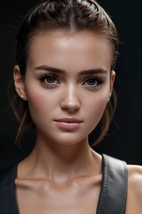 photo of beautiful (c0c0nady-135:0.99), a woman with perfect hair upsweep updo, wearing Oxford Gray (shoulder sash:1.1), (plain background:1.1), (closeup portrait), modelshoot style, (extremely detailed CG unity 8k wallpaper), professional majestic photography, (Leica M6 Camera), 24mm, exposure blend, hdr, faded, extremely intricate, High (Detail:1.1), Sharp focus, dramatic, soft cinematic light, (looking at viewer), (detailed pupils), 4k textures, elegant, ((((cinematic look)))), soothing tones, insane details, hyperdetailed, low contrast