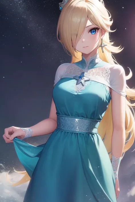 rosalina, <lyco:rosalina-lyco-nochekaiser:1>, 
rosalina, blonde hair, blue eyes, hair over one eye, long hair,
BREAK blue dress, crown, dress, earrings, jewelry, princess, robe, star earrings,
BREAK night, night sky, sky, star \(sky\), star \(symbol\), space, sun,
BREAK looking at viewer, (cowboy shot:1.5),
BREAK <lyco:GoodHands-beta2:1>, (masterpiece:1.2), best quality, high resolution, unity 8k wallpaper, (illustration:0.8), (beautiful detailed eyes:1.6), extremely detailed face, perfect lighting, extremely detailed CG, (perfect hands, perfect anatomy),