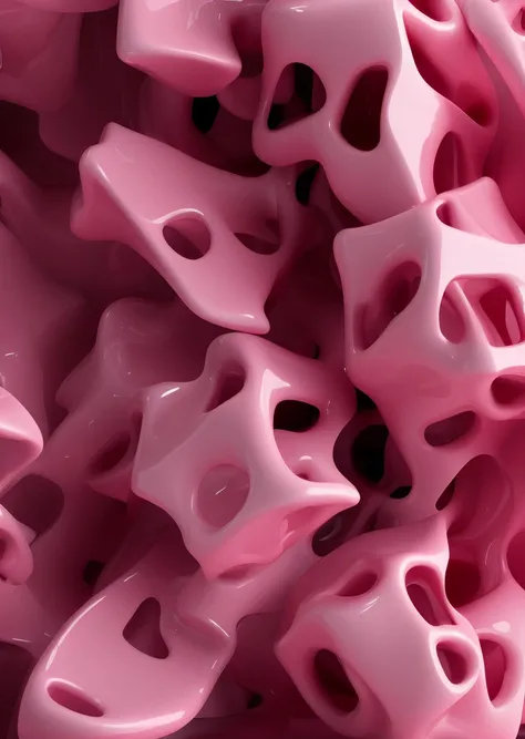abstrcrl, bones, Abstract Bumpy Plastic Thingies Composition., abstract figures, 4k, 3d, render, extra detailed, contrast